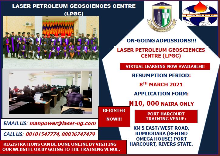 REGISTER FOR OUR LASER PETROLEUM GEOSCIENCES TRAINING FOR 2021 BATCH!!!